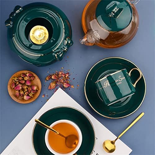 Houkai nórdico inglês chá de chá cerâmica de vidro de vidro de vidro conjunto de chá aquecimento de chá preto de chá de chá de ervas