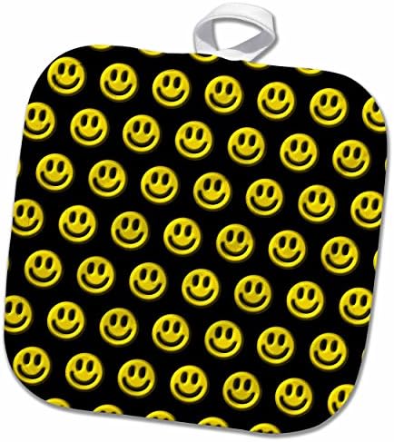 Foto de rosa 3D de botões de rosto smiley amarelo Pattern Pot titular, 8 x 8