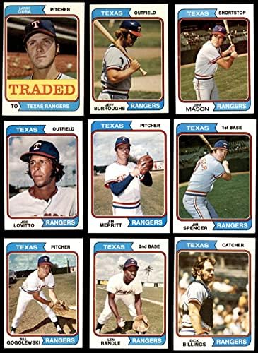 1974 Topps Texas Rangers perto da equipe definiu o Texas Rangers NM Rangers