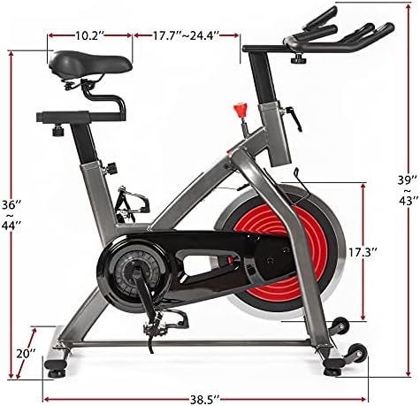 Bicicleta de bicicleta de bicicleta estacionária de bicicleta, bicicleta de bicicleta de ciclismo interior Bicicleta piquetiga, guidão e assento ajustáveis ​​de 4 vias, monitoramento da taxa de pulso de monitor, para treinamento de bicicleta de exercícios para cardio em casa