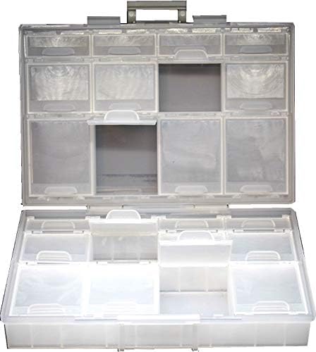 Andetek meio transparente box-all peças pequenas peças contas de papelary jóias organizador de caixas de jóias para peças classificadas 3 tamanhos 24 compartimentos com tampa