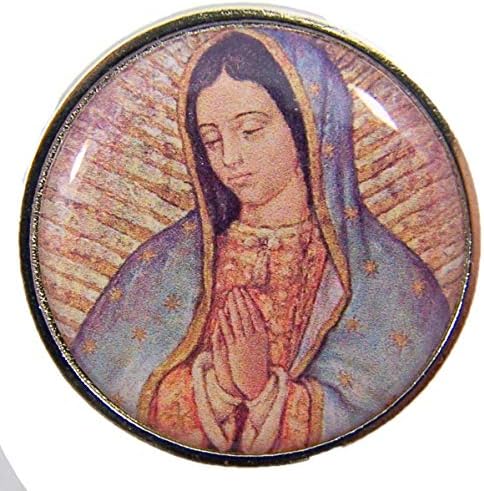 Medalha de bolso religiosa de Nossa Senhora de Guadalupe com oração de volta, 1 1/4 de polegada