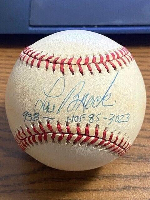 Lou Brock 5 assinado autografado ONL Baseball! Cardeais! Hof 85! 938 3023 JSA - bolas de beisebol autografadas
