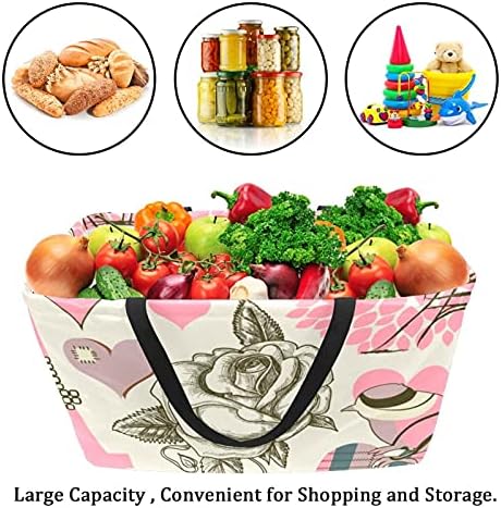 Bolsas de supermercado reutilizáveis ​​Lorvies Cascas de armazenamento, Sacos Orientais Arabesque Pattern Pattern Bolsa de utilidade