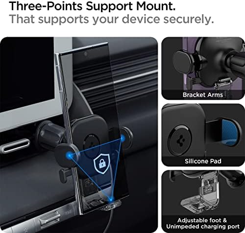 Spigen OneTap Universal Telefone para carro, 2023 Montagens avançadas de clipes de gancho avançados, berço móvel de montagem de carro