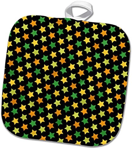 3drosrose fofo verde, laranja e amarelo Padrão - Potholders