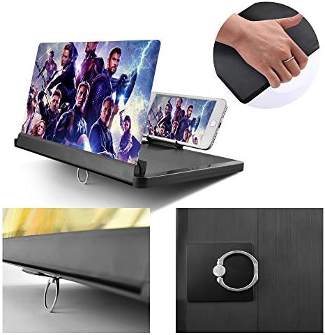 NewSeego 12 polegadas Telefone 3D HD Meldifier, amplificador de vídeo de filmes com suporte de suporte dobrável, proteção