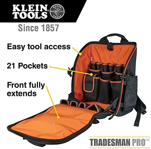 Klein Tools 55482 Backpack da bolsa de ferramentas e chave de fenda de vários bits de vários bits, chave de fenda de