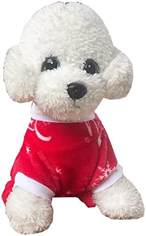 Natal Pijama de cachorro de cães de cachorro de neve de filhote de neve macacão de cachorro Pet Roupos de natal de flanela macia cã
