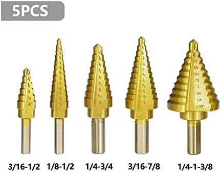 Broca de etapa de etapa em espiral 5pcs bit de broca de alta velocidade etapa bit bit bit bit bit bit