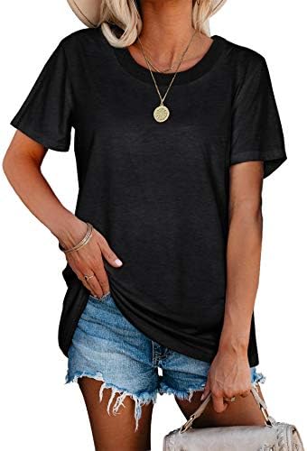 Jescakoo Summer Tops for Women Crewneck Soly Fit Soft