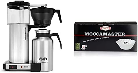 Tecnivorm Moccamaster 39340 CDT Grand Coffee Cafety, 60 onças, prata e técnica Moccamaster Moccamaster White Paper Filters,