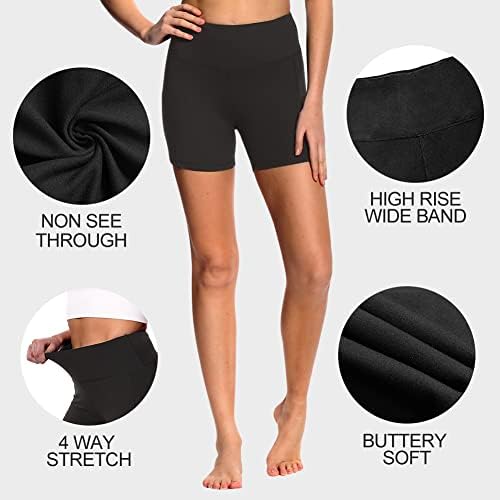 HltPro 3 Pack Biker Shorts para Mulheres - 8 /5 Alta cintura amanteigada shorts feminino para treino, ioga, corrida