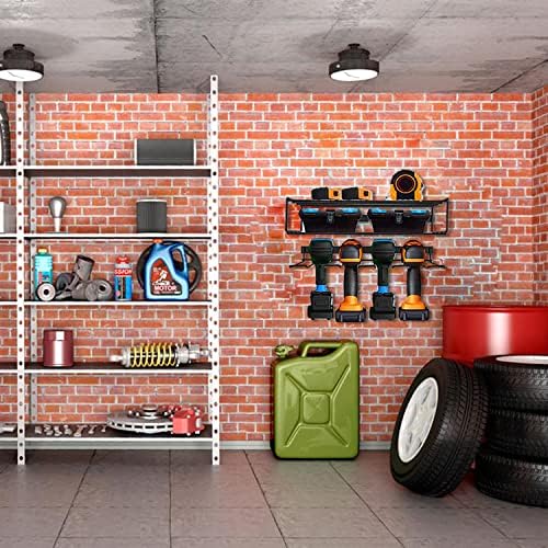 Niuxx Power Drill Drill Tool Storage Organizador Montado na parede, rack de armazenamento para broca sem fio, prateleira de armazenamento de ferramentas de utilitário flutuante removível para serviço pesado para garagem, casa, workshop