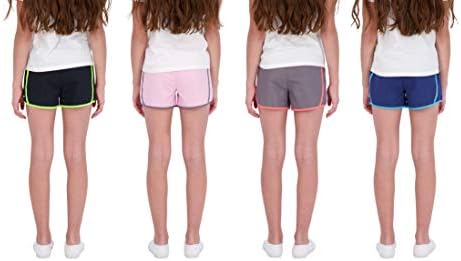 Hind Kids Girls 4-Pack Athletic e Running Activewear Shorts