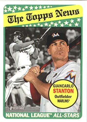2018 Topps Heritage #226 Giancarlo Stanton Miami Marlins Baseball Card