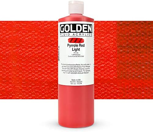 Acrílicos de líquido dourado - pirrolina vermelha - garrafa de 16 oz