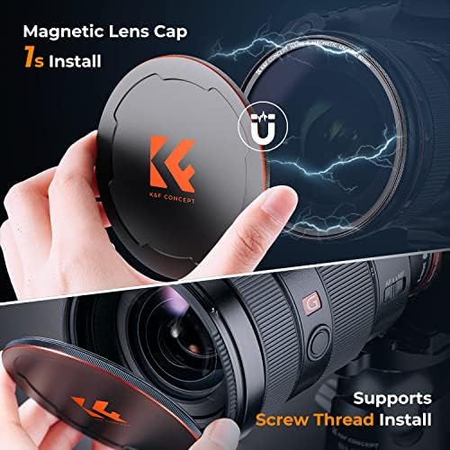 K&F Concept 55mm MAC MC UV Filtro de proteção contra lente + tampa do filtro da lente com 28 revestimentos multi-camadas