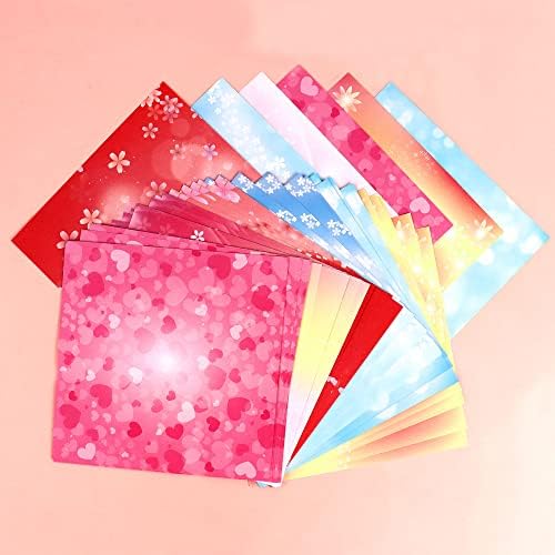 Cyodoos 100 folhas Kit de papel de origami de flores coloridas de 6x6 polegadas 12 Cores vívidas Padrões tradicionais impressos