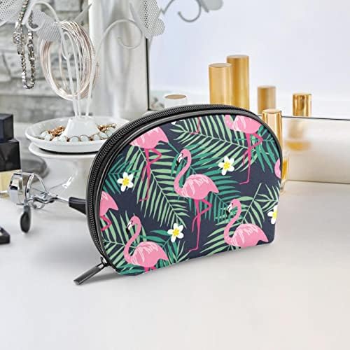 Bolsa de higiene pessoal, maquiagem de maquiagem para homens, homens de desenho animado moderno flamingo de flores de