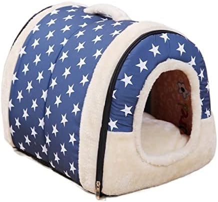 Mmyydds de inverno cama de animal de estimação quente caverna de caverna cesta de gatos com cama de almofada para cães