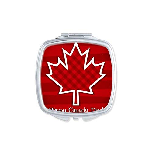 Dia do Canadá 4 de julho Maple Square Maple espelho portátil compacto maquiagem de bolso de dupla face de vidro