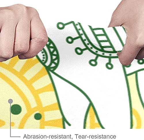 Siebzeh amarelo alpaca cactus fofo desenho animado llama premium grossa de ioga mate ecológico