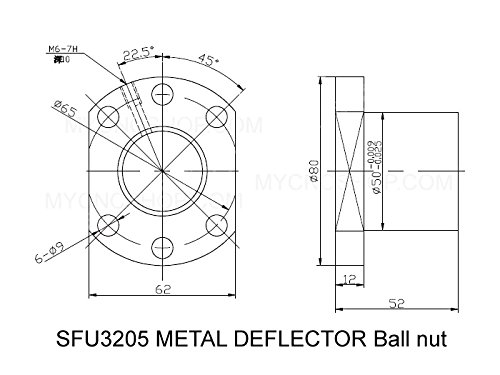 FBT SFU3205 RM3205 OVL 1000mm parafuso de bola laminada - C7 + SFU3205 Defletor de metal porca de flange único + usinagem