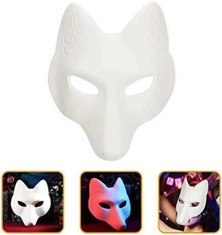 Trajes de Halloween de Toyvian 2pcs máscara de raposa, máscara de máscara de animais brancos de Halloween
