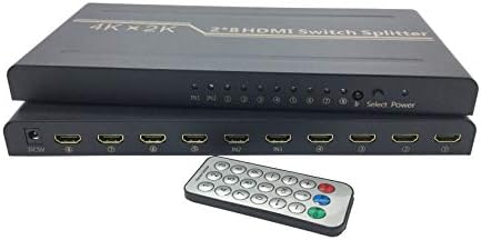Splitter HDMI, 2 em 8 em 4k Video Computer TV Monitor HD Splitter 1080p para TV, DVD player, receptor de satélite, caixa de decópio, etc.