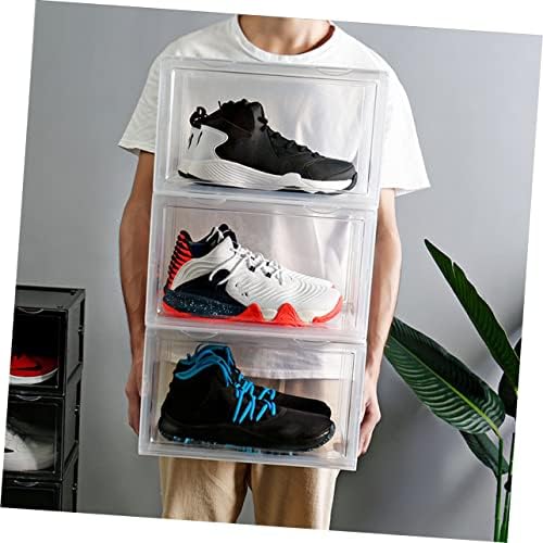 Caixa de sapatos empilhável de caixa zerodeko caixas de armazenamento de recipiente transparente para roupas sapatos