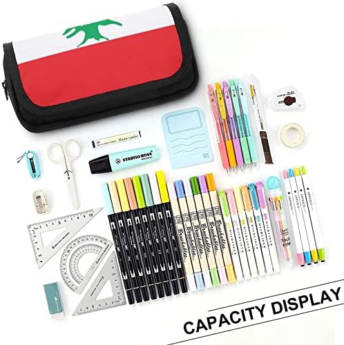 Bandeira de caixa de lápis do Líbano com dois compartimentos grandes bolso de bolsa de armazenamento de grande capacidade