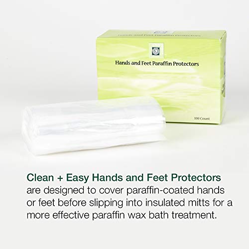Clean + Mãos e protetores fáceis de mãos e pés, forros de banho de cera parafina