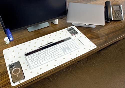 Kate Spade New York Decorativa Pad, teclado de couro vegano e almofada de mouse para desktop, ponto de ouro com script