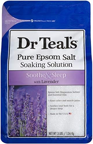 Dr. Teal's Epsom Salt Bath Combo 4-Pack, acalma e durma com lavanda e amolece e nutrir com leite e mel