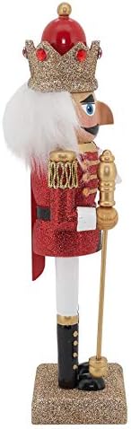Fennco Styles Feliz de Natal criativo de madeira - soldado de glitter vermelho para férias de decoração de Natal, casa,