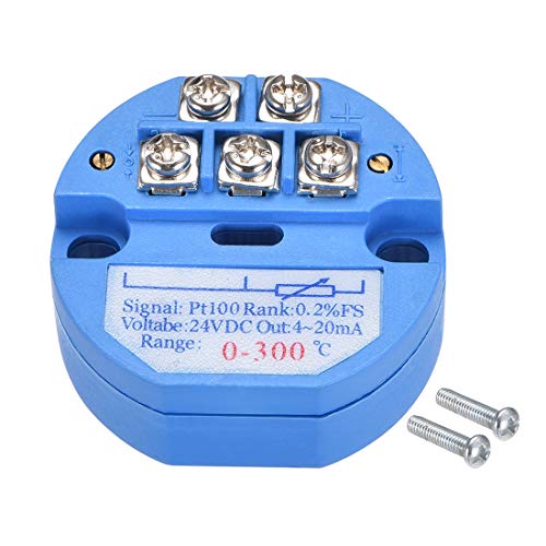 UXCELL PT100 Transmissor de temperatura 24V DC 4-20MA 0 ℃ a 300 ℃