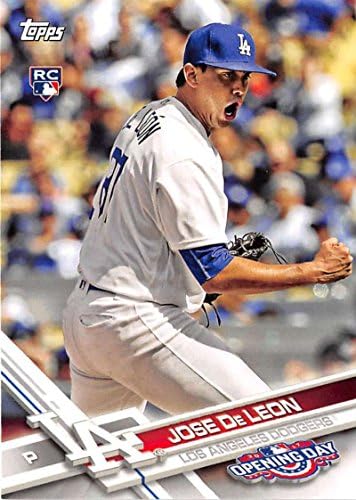 2017 Topps Aberting Day 82 Jose de Leon Los Angeles Dodgers Cartão de beisebol novato