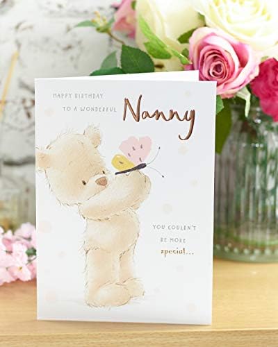 Cartão de aniversário da babá no Reino Unido - Design fofo de ursinho de pelúcia