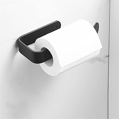 Suporte de papel higiênico portador de papel preto no banheiro rack, design anti-gota, suporte de papel de toutel de papel de papel de parede montado na parede