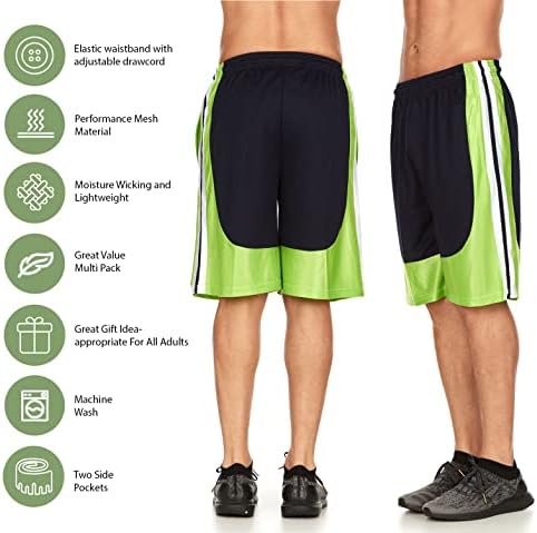 Daresay Mens Athletic Shorts com bolsos, shorts de desempenho ativo de exercícios - 5 pacote