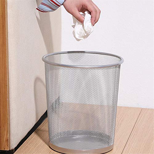 Zukeeljt lixo pode metal malha redonda lata de papel cesto de papel de cozinha quarto lixo lixo lixo titular pode fazer casa ferramentas