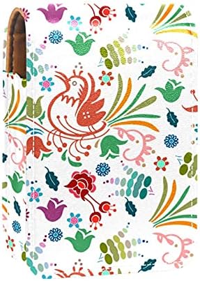 Caixa de batom com espelho belo pássaro floral colorido lip brighsher portátil batom de bato