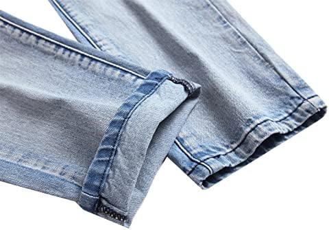 Jeans destruídos destruídos para homens da perna reta Slim calça jeans casual Vintage Hip Hop Jean com buracos