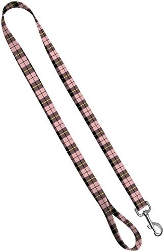 Moose Pet Wear Deluxe Dog Leash - colares de animais pesados ​​estampados, feitos nos EUA - 1 polegada x 4 pés, Tartan xadrez