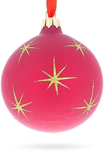 Cena da natividade no tom vermelho de vidro Glass Ball Christmas Ornamento de 3,25 polegadas