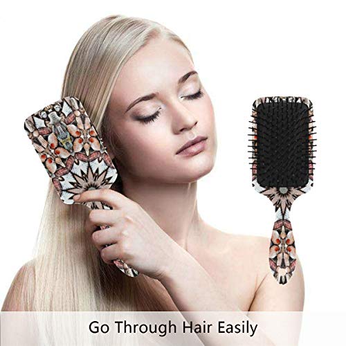 Vipsk Air Almofada escova de cabelo, plástico Mandala marrom colorida datura, boa massagem adequada e escova de