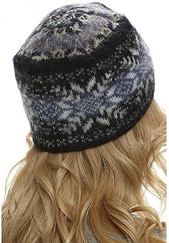 Freyja Canadá Canadá Winter Wool Hat Beanie Cap Fair Isle Isle Authentic Islelic Wool for Women 2 Ply tricotado