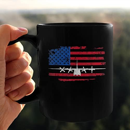 Flag do Americano Vintage C-130 Piloto Militar Piloto 11oz Caneca de café preto 81wmj