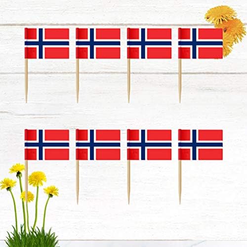 Stobok American Flag Cupcake Topper Sticks 100pcs Noruega bandeira nacional picks de frutas suprimentos country bandeira